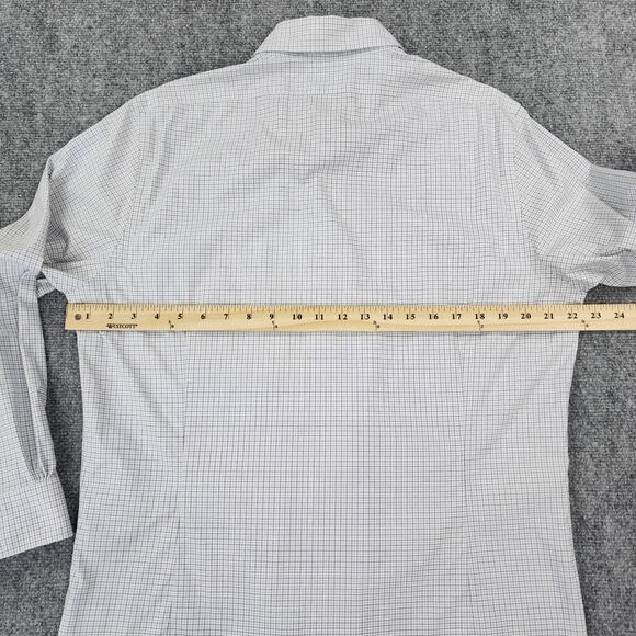 Brooks Brothers Shirt Mens 16 Blue White Check Milano Long Sleeve Button Down - Picture 5 of 15